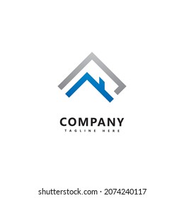 Real estate logo template vector.Abstract house icon