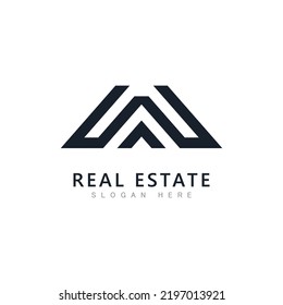 Real estate logo template vector.Abstract house icon