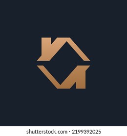 Vorlage für das Immobilienlogo, Vektorgrafik.Symbol für abstraktes Haus