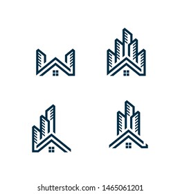 Real Estate Logo Template,city building skyline house apartment vector logo design template