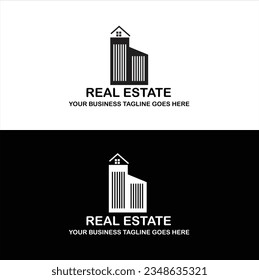 Real Estate Logo Templates Design, Creative House Logo Design, Construction Company Logo Real Estate Vector Icon, Vector illustration