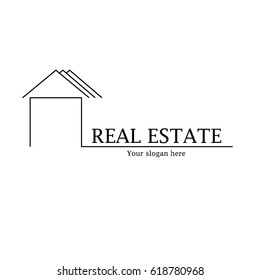 Real estate logo with text on the white background