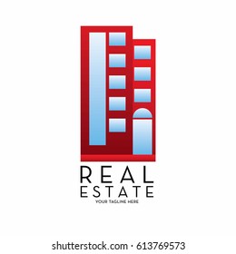real estate logo with text space for your slogan / tagline, vector illustration