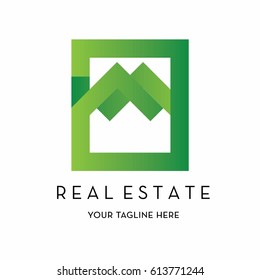 real estate logo with text space for your slogan / tagline, vector illustration