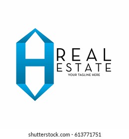 real estate logo with text space for your slogan / tagline, vector illustration