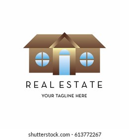 real estate logo with text space for your slogan / tagline, vector illustration