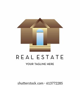 real estate logo with text space for your slogan / tagline, vector illustration