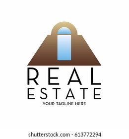 real estate logo with text space for your slogan / tagline, vector illustration