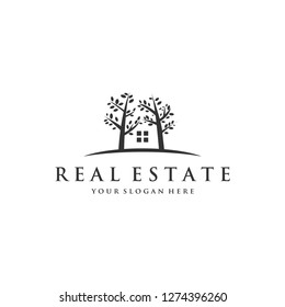 real estate logo and trees