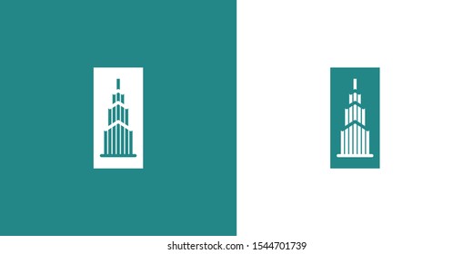 real estate logo. vector abstract icon, logo building silhouette isolated