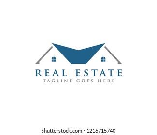 Real Estate Logo Vector Design Template. Roof, House Objects.