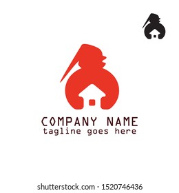 Real estate logo vector design illustration with people combination