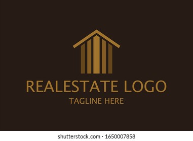 Vektorillustration des Logos für Immobilien. Designvorlage