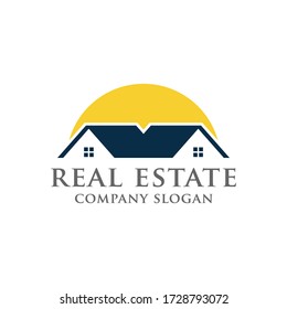 Real Estate Logo Vector Design Template. Roof, House Objects.