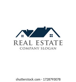 Real Estate Logo Vector Design Template. Roof, House Objects.