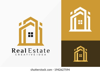 Diseño de vectores con logotipo inmobiliario. Emblema abstracto, concepto de diseños, logotipos, elemento de logotipo para plantilla.