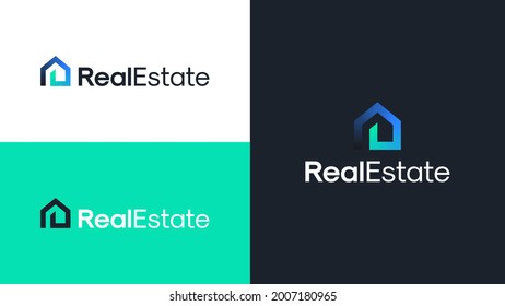 Real Estate Logo Vector  Logo Design Concept Template for Property Real Estate Company  Modern Logo Illustration and House Icon in Gradient Colours 