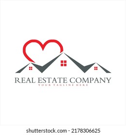 Diseño vectorial del logo inmobiliario con cielo cardíaco