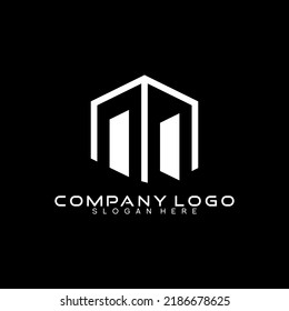 Real estate logo vector design with open door symbol.
