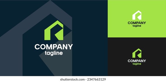 Real Estate Logo Vector. Logo Design Concept Template for Property Real Estate Company. Modern Logo Illustration with initial R as House Icon