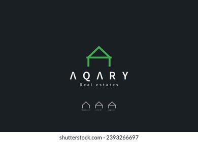 Vector de logotipo inmobiliario. Plantilla de concepto de diseño de logotipos para la empresa inmobiliaria. Ilustración moderna con logotipo de casa en colores sólidos.