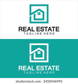 Vector de logotipo de bienes raíces. Plantilla de diseño de logotipo para la propiedad Ilustración inmobiliaria con el concepto minimalista de la línea del icono de la casa 