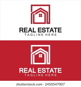 Real Estate Logo Vector. Logo Design Template for Property Real Estate Illustration with House Icon line minimalist concept 