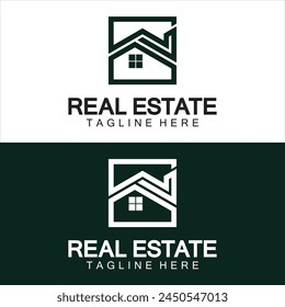 Real Estate Logo Vector. Logo Design Template for Property Real Estate Illustration with House Icon line minimalist concept 