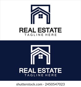 Real Estate Logo Vector. Logo Design Template for Property Real Estate Illustration with House Icon line minimalist concept 