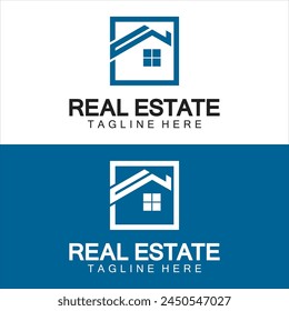 Vector de logotipo de bienes raíces. Plantilla de diseño de logotipo para la propiedad Ilustración inmobiliaria con el concepto minimalista de la línea del icono de la casa 