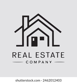 Real estate logo vector design. Rent, sale of real estate unique logo, House cleaning, home security, real estate auction. Vector building logo concept. Template