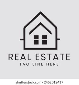 Real estate logo vector design. Rent, sale of real estate unique logo, House cleaning, home security, real estate auction. Vector building logo concept. Template