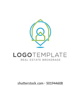 Real Estate logo vector design template (sign, symbol, emblem, icon, label element). Home logo, property logo.