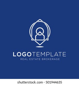Real Estate logo vector design template (sign, symbol, emblem, icon, label element). Home logo, property logo.
