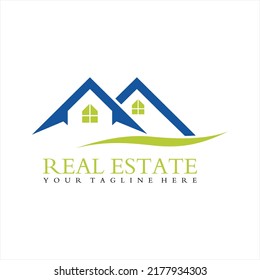 Real estate logo vector eco green