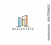 Real estate logo. Real estate vector, icon, symbol, illustration, clipart design. Editable real estate line art design.