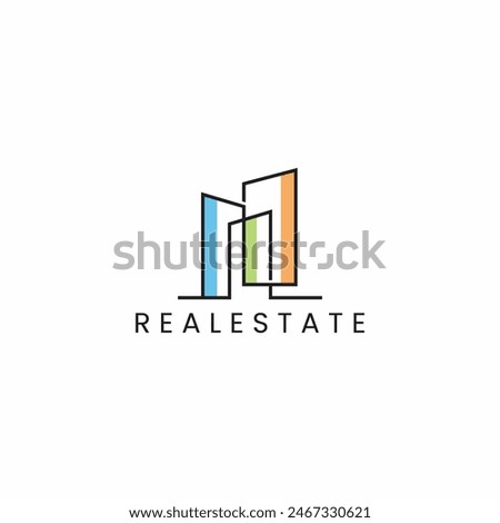 Real estate logo. Real estate vector, icon, symbol, illustration, clipart design. Editable real estate line art design.