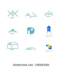 Real Estate Logo. Vector Illusration. Simple, flat, and modern logo symbol. Set 9 Logo Design.