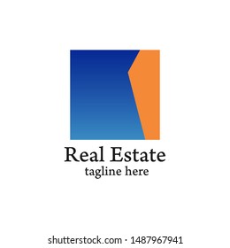 Real estate logo. Vector illustration of building, landmark, home, or house Pack. Elegant and luxury style with gradient blue color in white background.