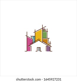 Logo inmobiliario. Ilustración vectorial.