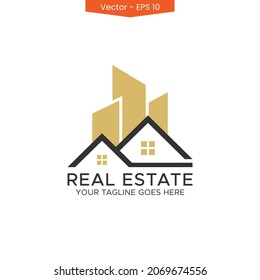 Real estate logo vector illustration design template. House or home illustration.