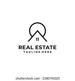 Vector de logotipo inmobiliario aislado en fondo blanco