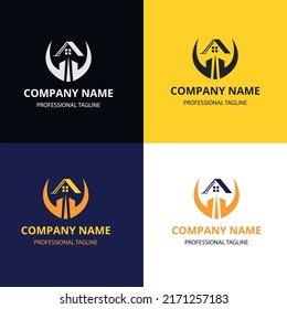 logotipo inmobiliario con vector, logotipo del hogar inmobiliario