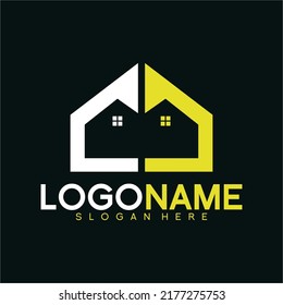 Real estate logo vector simple modern abstract CD letter