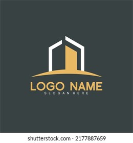 Vector de logotipo inmobiliario simple abstracto