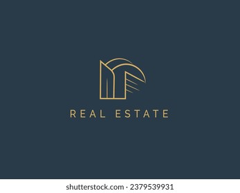 Real estate logo vector simple drawn template. Flat House icon design template in linear style, can be use for building, construction, company, business logo.