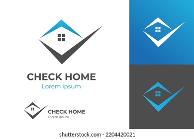Diseño de iconos vectoriales del logotipo inmobiliario. casa o casa con chimenea y marca de verificación o marca de graduación concepto de diseño de elementos para Realty y agencia inmobiliaria, construcción o construcción diseño de ícono de industria