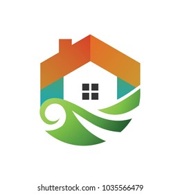 Real estate logo, vector logo template