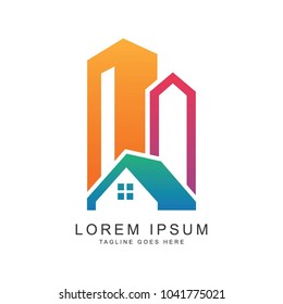 Real estate logo, vector logo template.