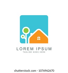 Real estate logo, vector logo template